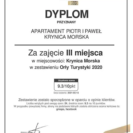 Piotr I Paweł 8 Os Deluxe 2 Poziomy Krynica Morska